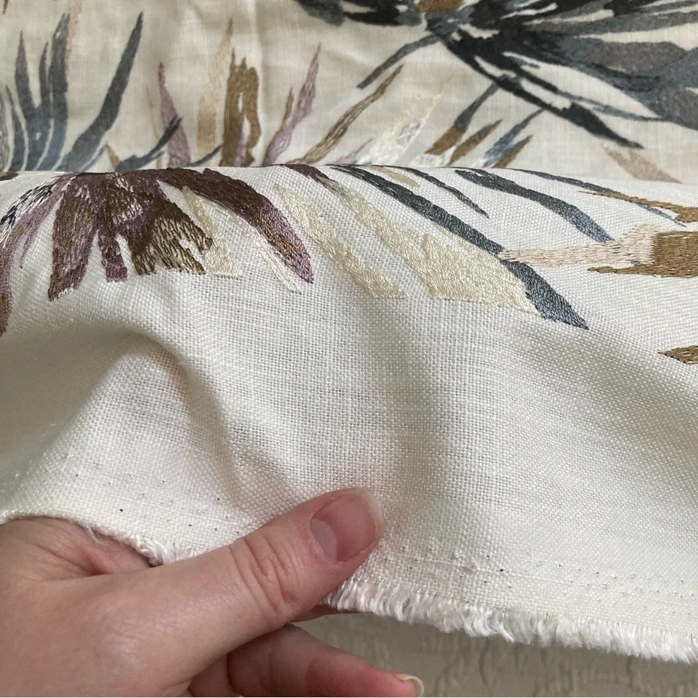 Harlequin Aucuba fabric 1 yard viscose linen blend embroidered luxury botanical